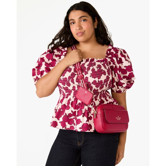 New Kate Spade Rosie Pebbled Leather Small Flap Camera Bag Renaissance Rose - Picture 5 of 5